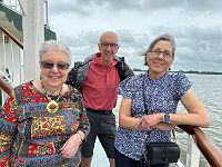2024-08-08 BMAV Crab Boat Lunch 05 copy Lots of activities. Here enjoying a crab feast cruise with our friend, Jane.